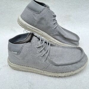 Hey Dude Woven Gray Lace Up Mid Shoes Mens US 9 EU 42